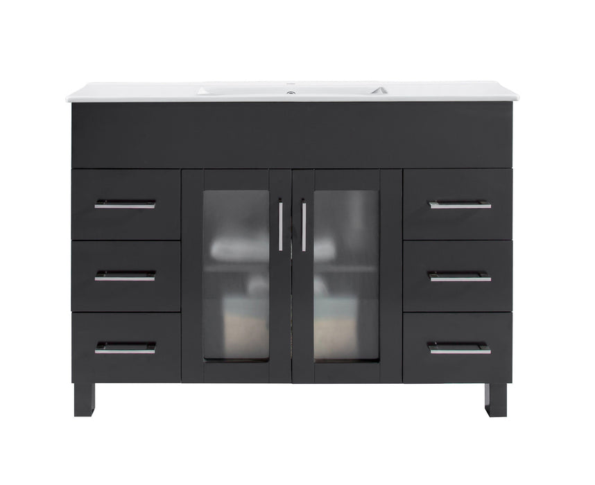 Laviva - Nova 48" Espresso Bathroom Vanity with White Ceramic Basin Countertop