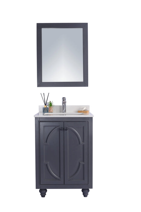 Laviva - Odyssey 24" Maple Grey Bathroom Vanity with White Quartz Countertop