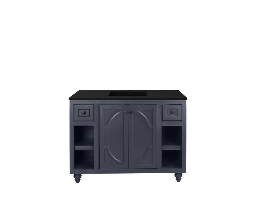 Laviva - Odyssey 48" Maple Grey Bathroom Vanity with Matte Black VIVA Stone Solid Surface Countertop