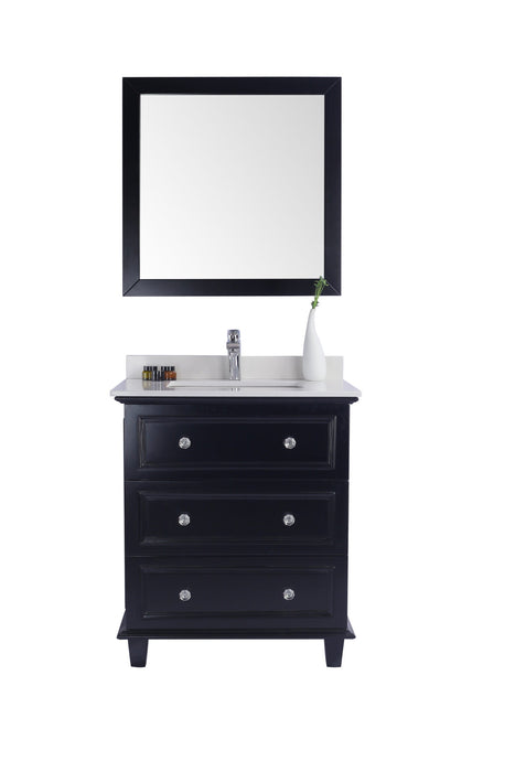 Laviva - Luna 30" Espresso Bathroom Vanity with White Quartz Countertop