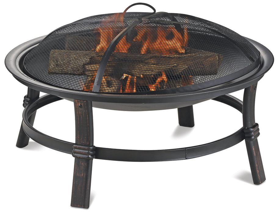 MR. BAR-B-Q 29 IN BRUSHED COPPER WOOD BURNING OUTDOOR FIREBOWL