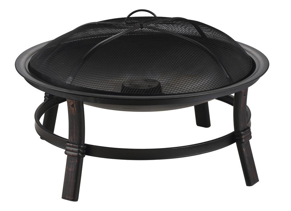 MR. BAR-B-Q 29 IN BRUSHED COPPER WOOD BURNING OUTDOOR FIREBOWL