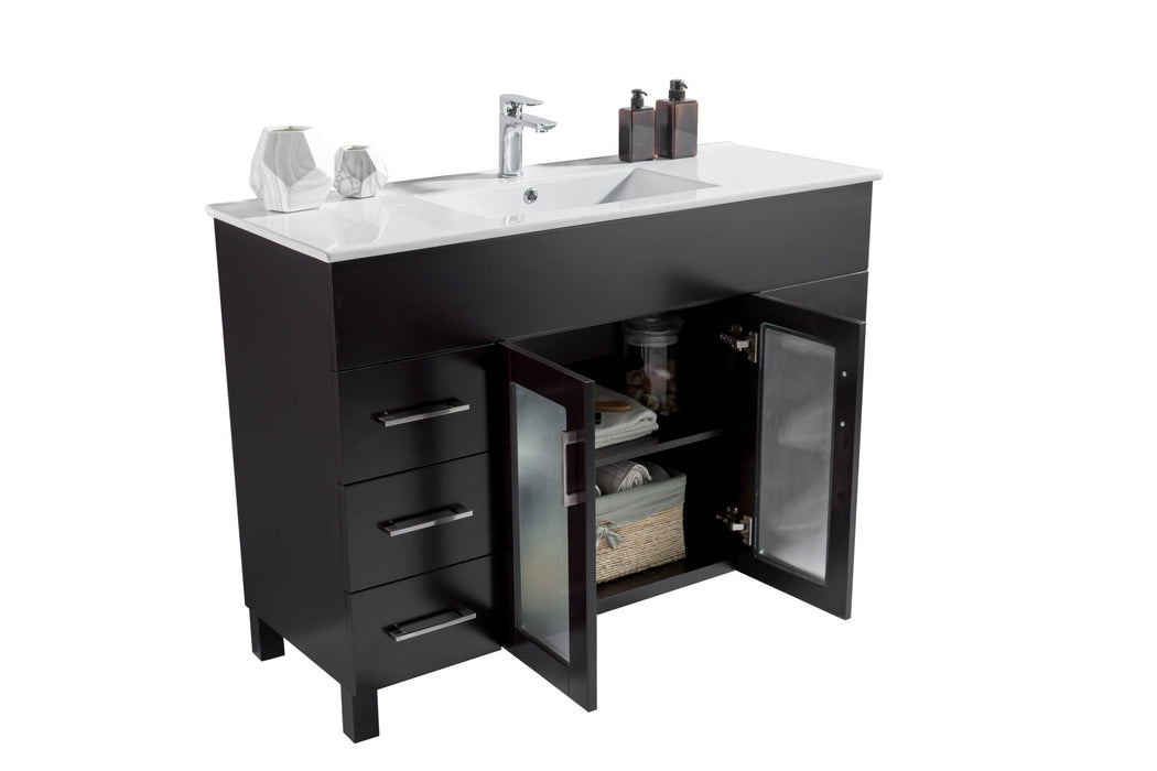 Laviva - Nova 48" Espresso Bathroom Vanity with White Ceramic Basin Countertop