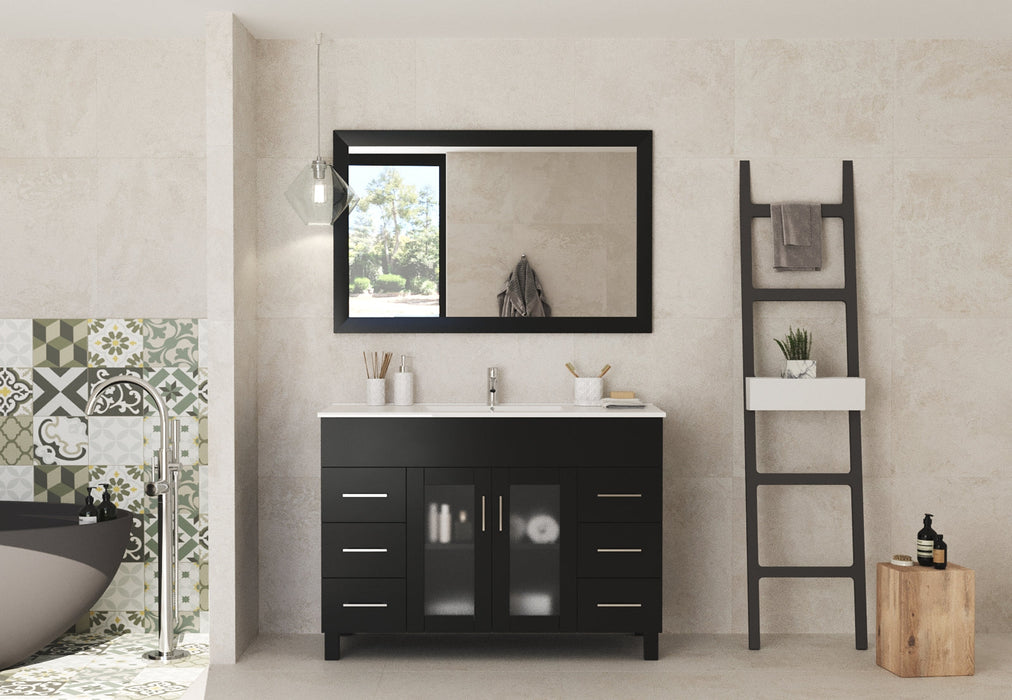 Laviva - Nova 48" Espresso Bathroom Vanity with White Ceramic Basin Countertop
