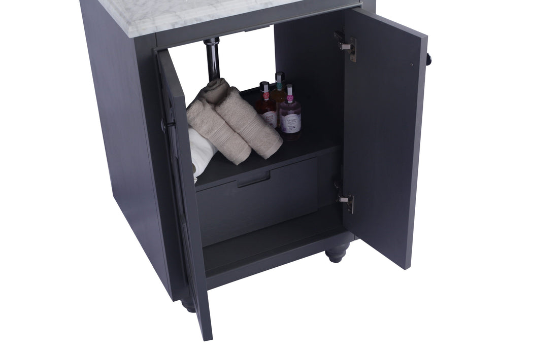 Laviva - Odyssey 24" Maple Grey Bathroom Vanity with Matte Black VIVA Stone Solid Surface Countertop