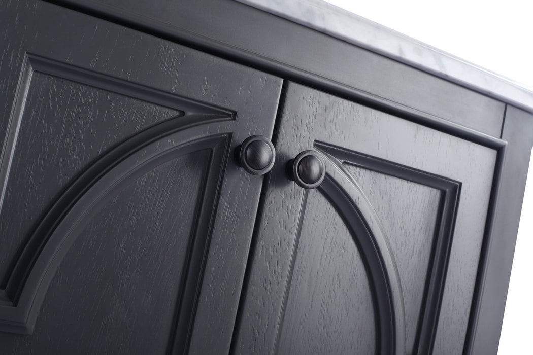 Laviva - Odyssey 24" Maple Grey Bathroom Vanity with Matte Black VIVA Stone Solid Surface Countertop
