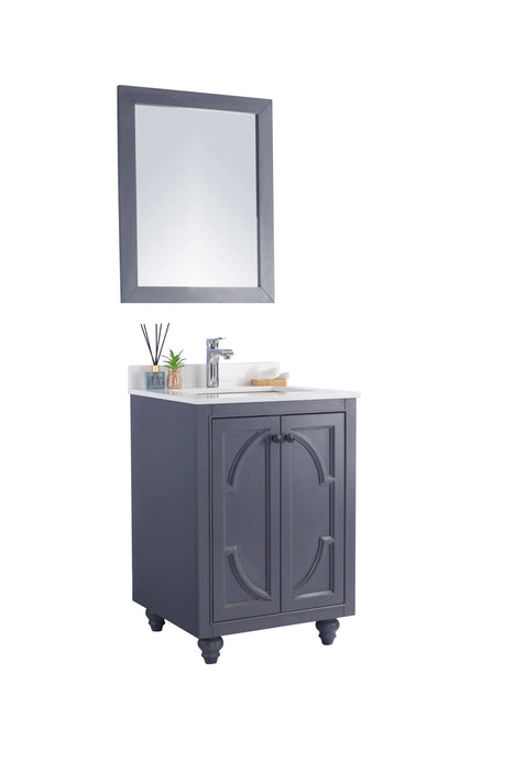 Laviva - Odyssey 24" Maple Grey Bathroom Vanity with White Quartz Countertop