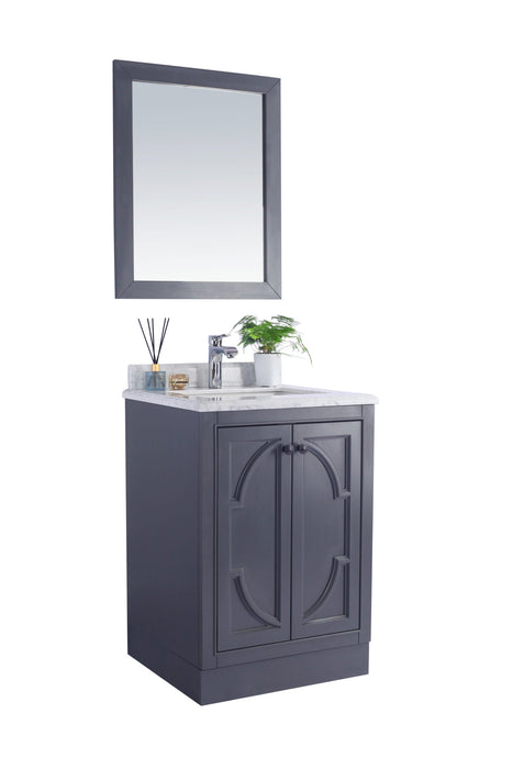 Laviva - Odyssey 24" Maple Grey Bathroom Vanity with White Stripes Marble Countertop