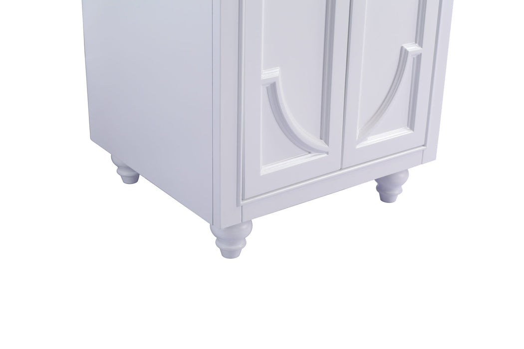 Laviva - Odyssey 24" White Bathroom Vanity with Matte Black VIVA Stone Solid Surface Countertop