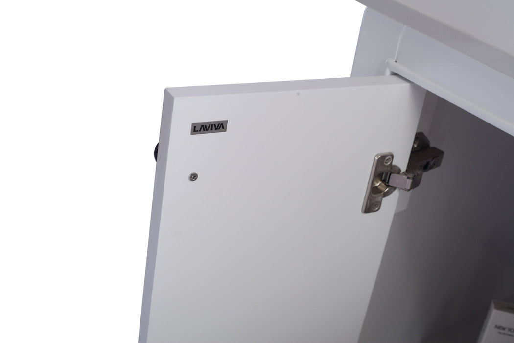 Laviva - Odyssey 24" White Bathroom Vanity with Matte White VIVA Stone Solid Surface Countertop