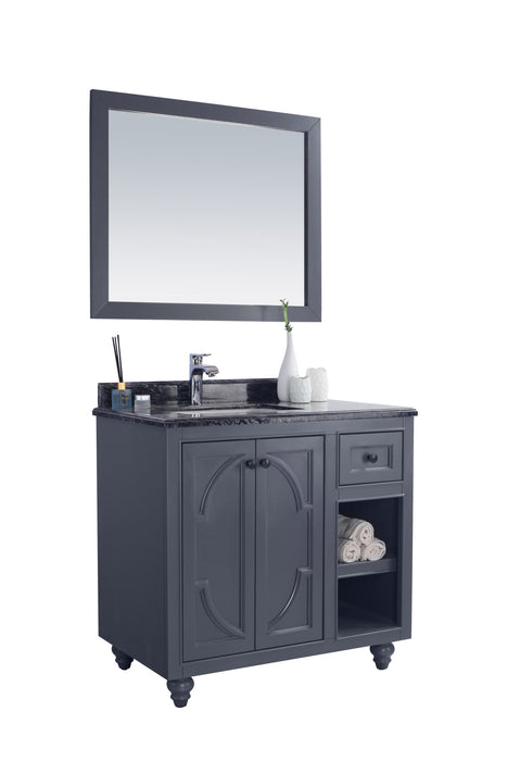 Laviva - Odyssey 36" Maple Grey Bathroom Vanity with Black Wood Marble Countertop