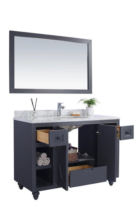 Laviva - Odyssey 48" Maple Grey Bathroom Vanity with Matte Black VIVA Stone Solid Surface Countertop