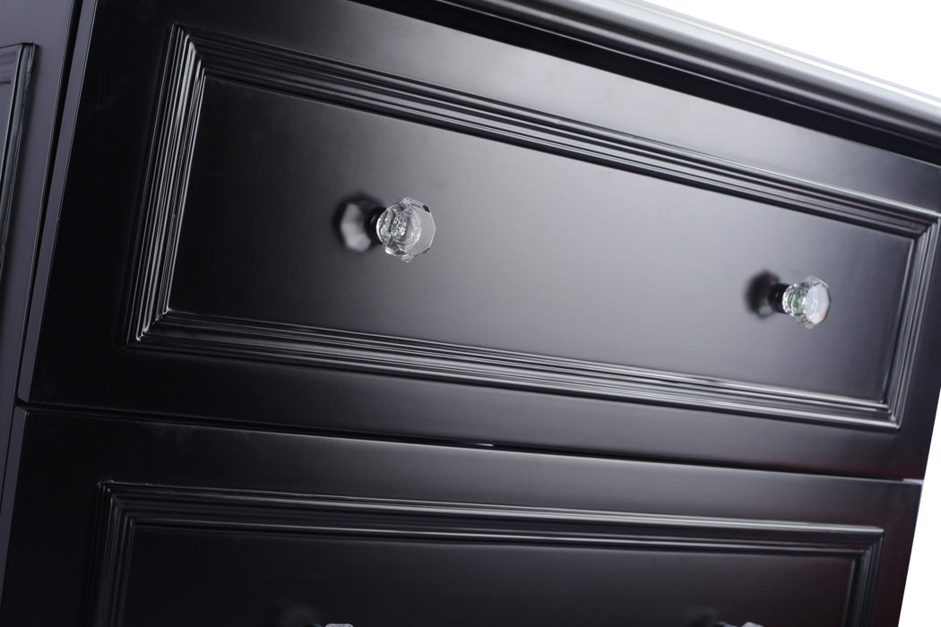 Laviva - Luna 30" Espresso Bathroom Vanity with Black Wood Marble Countertop
