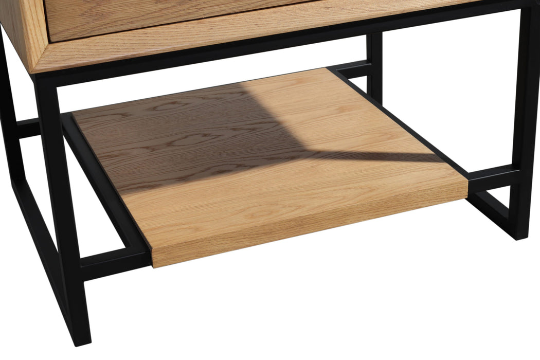 Laviva - Alto 30" California White Oak Bathroom Vanity with Matte Black VIVA Stone Solid Surface Countertop