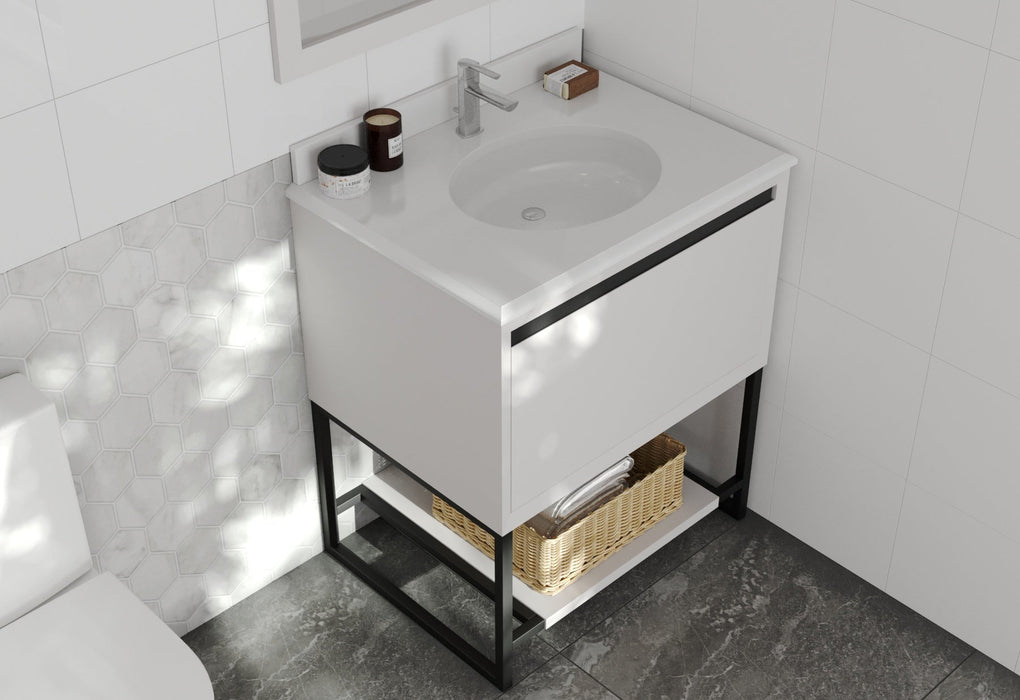 Laviva - Alto 30" White Bathroom Vanity with Pure White Phoenix Stone Countertop