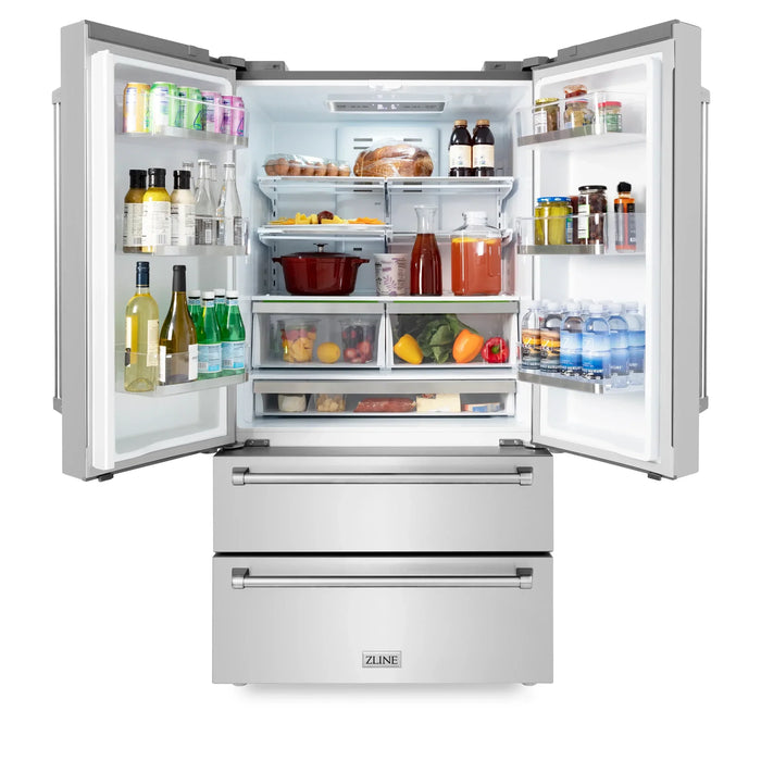 ZLINE 5 Piece Kitchen Package | Dual Fuel Range | Range Hood | Microwave Drawer | Refrigerator | Dishwasher