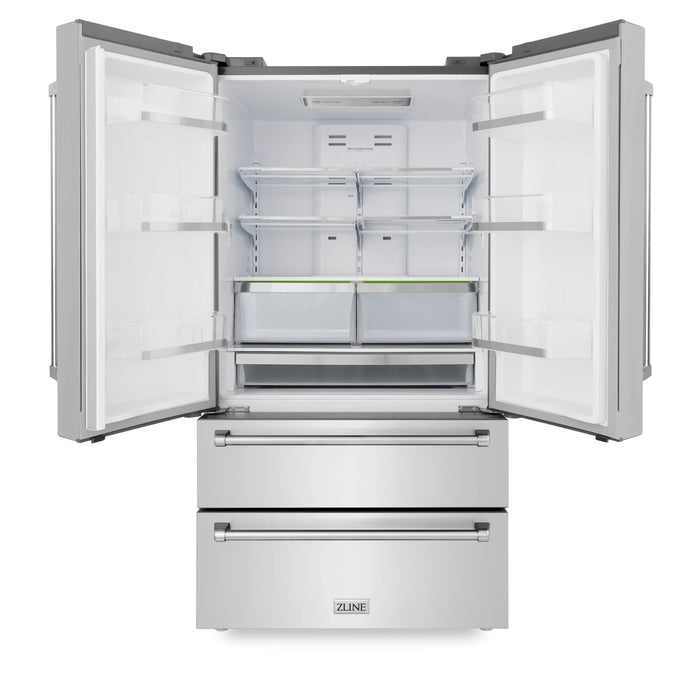 ZLINE 5 Piece Kitchen Package | Dual Fuel Range | Range Hood | Microwave Drawer | Refrigerator | Dishwasher